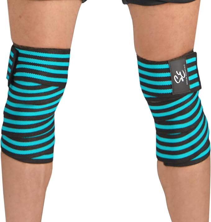 Special Essentials Knee Wraps for Weightlifting with Strap (2 Pack) - 72 Inches Flexible Support for Men & Women, for Powerlifting, Squats, Leg Press, and Cross Training