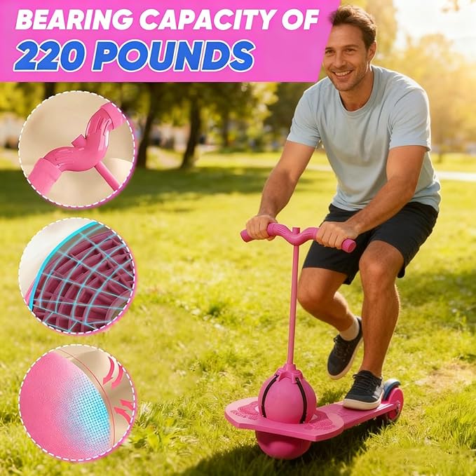 2026 Balance Jumping Ball, Balance Pogo Ball, Pogo Jumper with Handle and Ball Pump, High Jump Toy Bounce Jump Trick Board Pogo Bouncing Ball Safe and Fun Pogo Stick for Adults