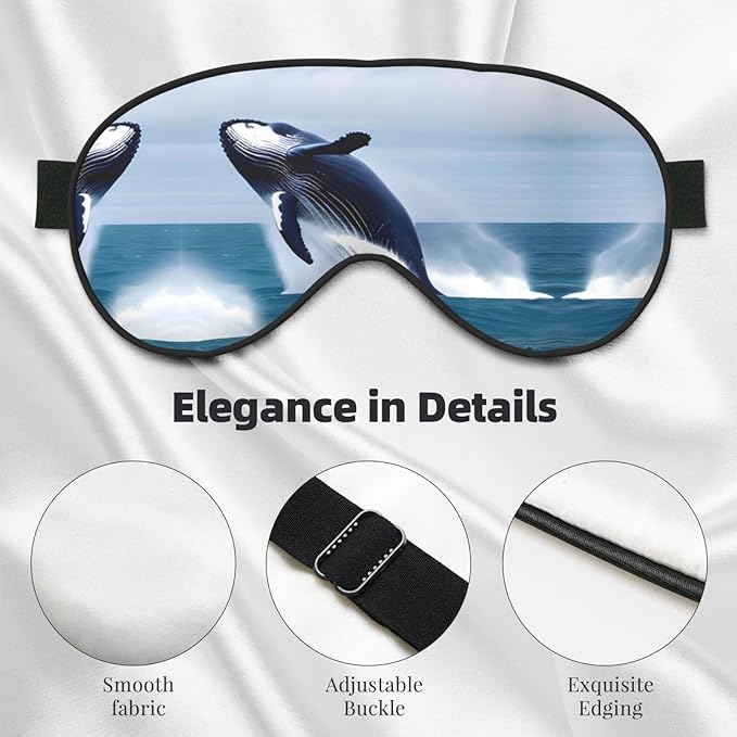 Whales at sea Head-Mounted Double-Sided Light-Blocking Sleeping Eye mask to Protect Eyes and Relieve Eye Fatigue