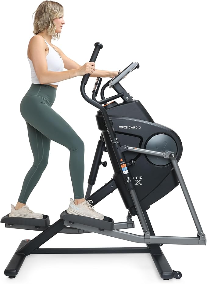 3G Cardio Elite EM X Elliptical Trainer Machine with 18”- 23” Adjustable Stride, Small Space Saving 49.2” Footprint, FreeSync™ FTMS Smart HD Connectivity, 350LB Max Weight, 5 Year Parts Warranty.