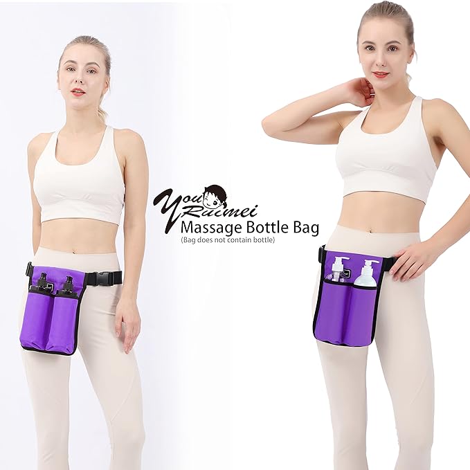 Massage Bottle Bag - Massage Oil Holster for Therapists (Purple)
