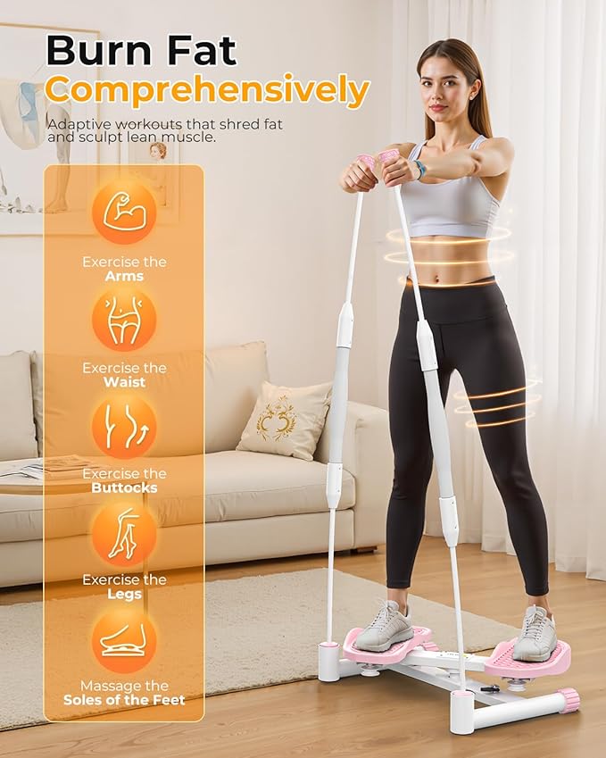OWLSKY Waist Twister Machine Exercise, Ab Twist Board with 330 lbs Weight Capacity, Abs Workout, 20dB Home Gym Equipment for Women Men
