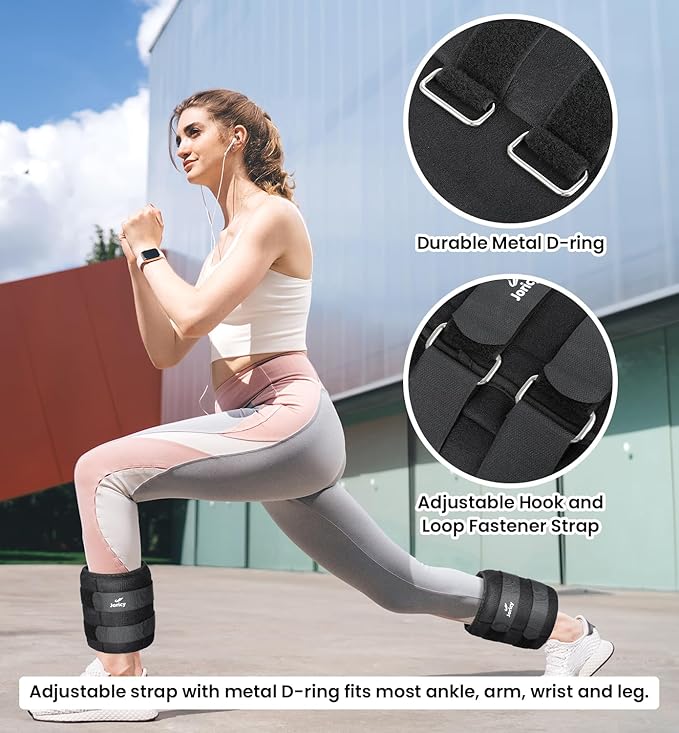 Ankle Weights A Pair of 1/2/3/4/6/8/10/12/20 LBS Wrist Leg Arm Weights for Women Men with Adjustable Straps, Strength weighted for Physical Therapy Running Walking Fitness Gym Workout