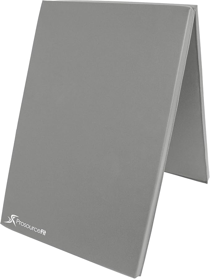 ProsourceFit Bi-Fold Folding Thick Exercise Mat 6’x2’ with Carrying Handles for MMA, Gymnastics Core Workouts