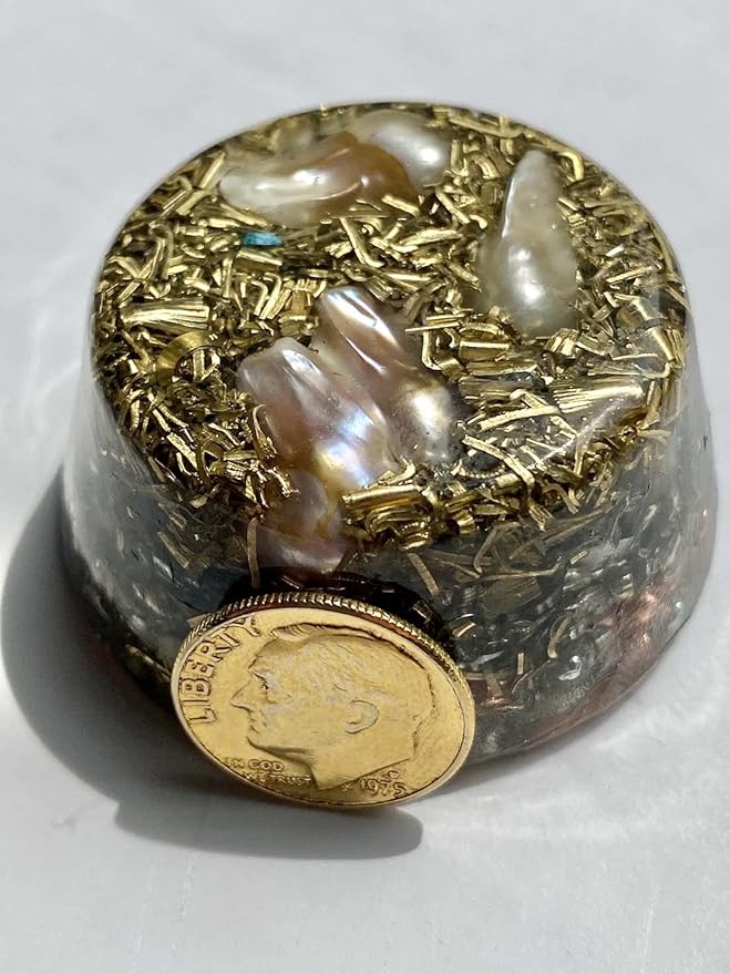 Pearl Orgone Generator Energy Accumulator 528Hz/7.83Hz/Advance Harmonics Many Beautiful Ingredients and Colors!! (Pearl)