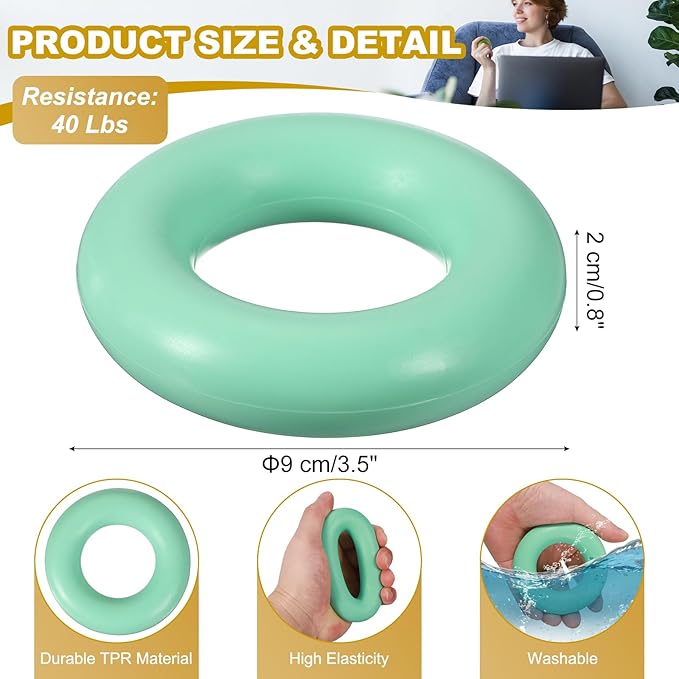 Grip Strength Trainer Rings, Portable Hand Grip Strengthener Finger Forearm Strengthener - Fitting for (Athletes/Rock Climbing/Workout/Fitness)