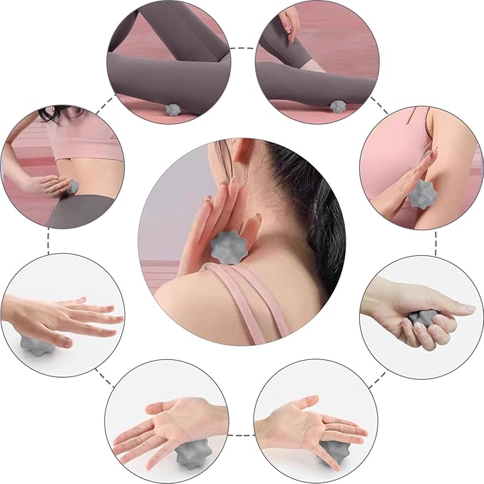 JIEJUNJI Massage Balls Set for Deep Tissue Muscle Relief, Trigger Point & Myofascial Release, Full Body Use for Back, Neck, Shoulder, Foot & Hip (Peanut Ball Set)