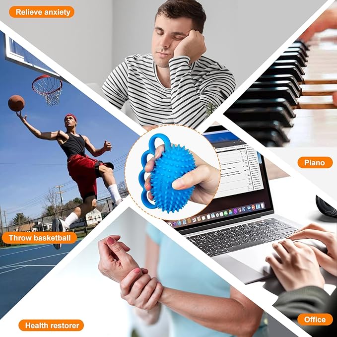 Swokcy Stress Balls for Adults – Hand Exercise Ball & Squeeze Ball Grip Strength Trainer for Finger Therapy, Stress Relief, and Hand Workout(2 pack)