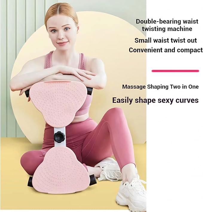 330 lbs Noiseless Anti-Slip Waist Twister Board - Ab Machine with Resistance Bands for Core Exercise & Slimming Waist, Home Gym Equipment Women & Men
