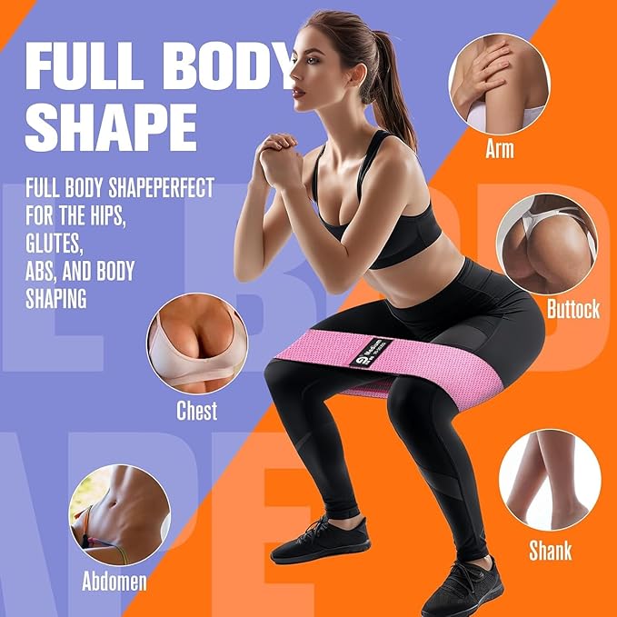Thick Fabric Booty Bands – Resistance Loop Bands for Glutes & Legs, Home Gym, Pilates & Yoga – JIN BD
