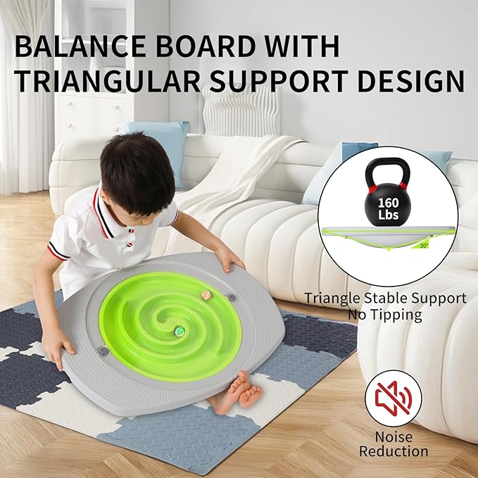 Balance Board for Kids, Toddler Balance Board Maze, Wobble Board with 6 Colored Balls,3 Replacement Labyrinth Boards, Balancing Board Physical Therapy for Sensory Training