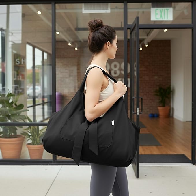 Yogiii Yoga Mat Bag | The ORIGINAL YogiiiTotePRO | Large Yoga Mat Bag or Yoga Mat Carrier with Side Pocket | Yoga Bag Fits Most Size Mats