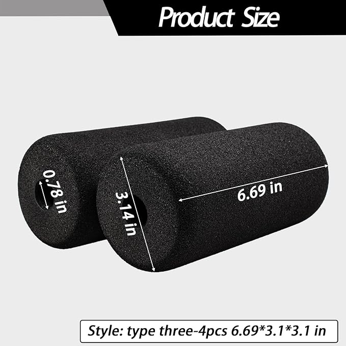 Protective Pads (6.69 * 3.1 * 3.1 in) Cushion for Exercise Equipment, Soft Foam Padding Sponge Rollers for Workout Machine-Sit ups, Barbell Bench