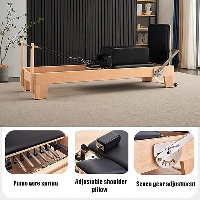 Pilates machine core bed, home yoga spine correction equipment, studio fitness shaping equipment, seven-speed height adjustment, suitable for yoga studio fitness institutions rehabilitation center