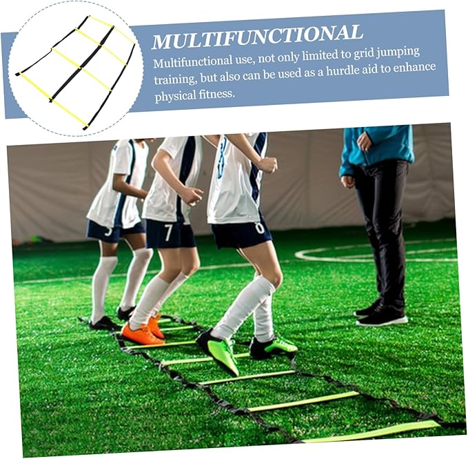 Foldable Agility Ladder Training Pad for Football Soccer Multifunctional Rope Ladder for Footwork Speed Drills and Sports Exercises Portable and Lightweight Go Training