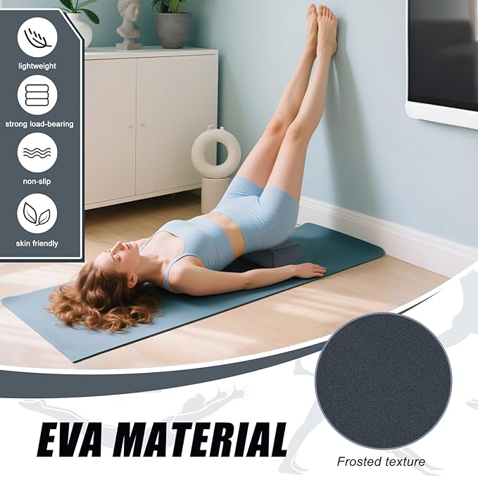 RETON Yoga Blocks Set with Straps, High Density Yoga Bricks, Lightweight EVA Foam Pilates Block, 2 Yoga Blocks with 2 Straps for Yoga, Pilates, Fitness, Stretching and Toning