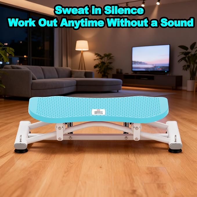 Ski Exercise Machine for Home Ski Simulator Balance Board with Resistance Bands Indoor Skiing Fitness Equipment for Full Body Cardio Core Leg and Arm Workout Balance Machine with Non-Slip Base Blue