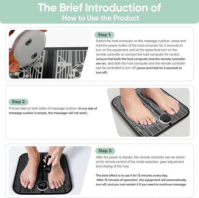 Transcutaneous Electrical Nerve Stimulator for Pain Relief, EMS Foot Massager for Increase Local Blood Circulation,EMS Foot Stimulator Temporarily Reduce Lower Extremity Pain.