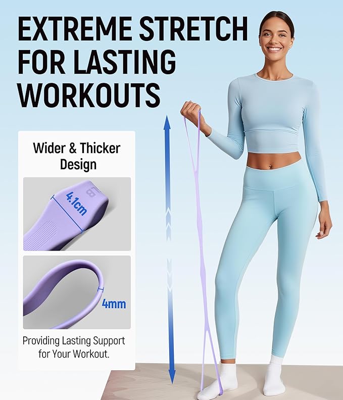 Upgraded Figure 8 Resistance Bands, Durable & Odorless Silicone Bands, Powder-Free High Elasticity for Arm, Back, Shoulder, Yoga, Pilates, and Physical Therapy – Perfect Valentine Gifts for Women