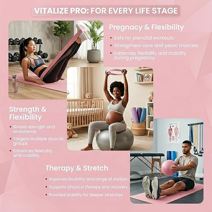 15PCS Pilates Kit for Home Workouts, Pilates Equipment with 14.9" Pilates Ring and Ball, Resistance Bands, Ankle Weights, Sliders & Grip Socks Accessories for Women Full Body Shaper