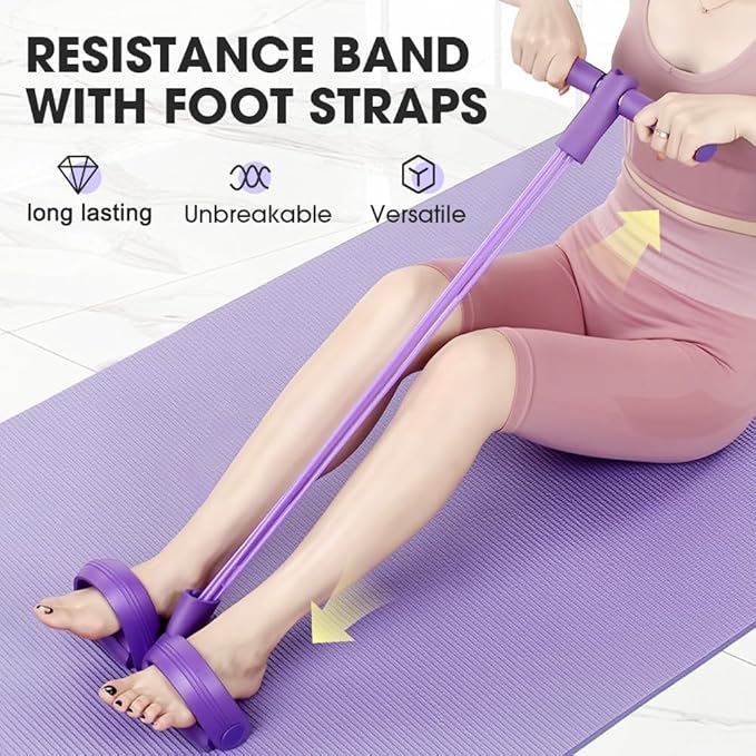 3 in 1 Resistance Bands with Handles, 8 Tube Pedal Resistance Device-Detachable and Adjustable, Fashion Puller Exercise, Multifunction Tension Rope for Strength Training