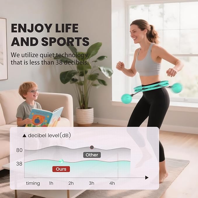 Weighted Infinity Exercise Hoop - 64in 30 Links Smart Hoop for Adult Weight Loss, Plus Size Low-Impact Fitness Hoop for Beginners & Women