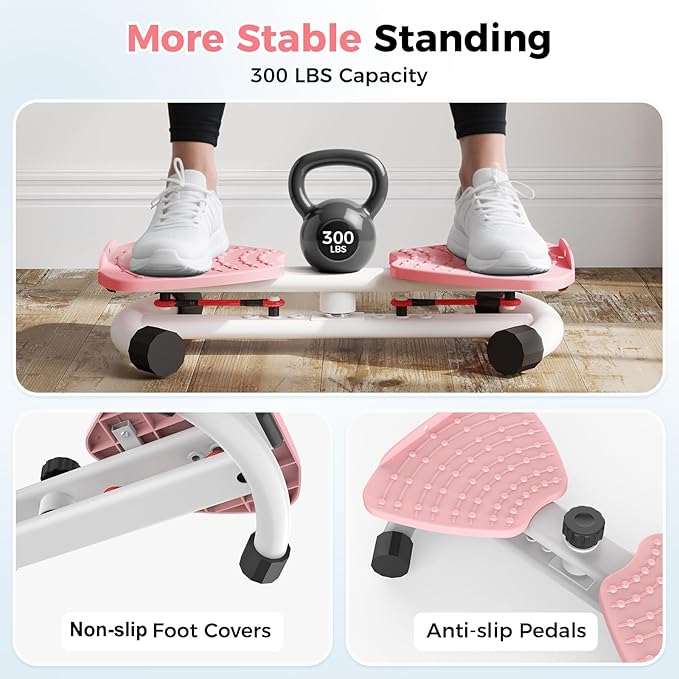 Waist Twister Machine Exercise, Ab Twister Board for Exercise, Waist Twisting Fitness Tool, Core Trainer for Women Belly Fat Loss, Home Gym Workout Equipment, Noiseless, 300 lbs Capacity