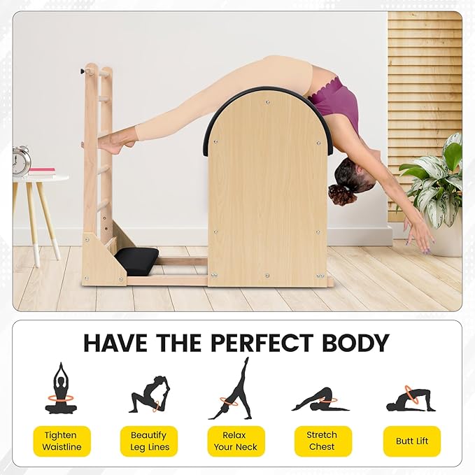Ladder Barrel Pilates Equipment Pilates Barrel Ladder Barrel Exercise Equipment for Home Workout Yoga Fitness Gym Strength and Flexibility Use
