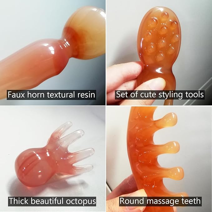 4 Pcs Upgraded Scalp Massager Tool for All Body Head Face Neck Legs, Portable Manual Combs Stress Relief Therapy Tool Hair Growth for Men Women Christmas Birthday Gift