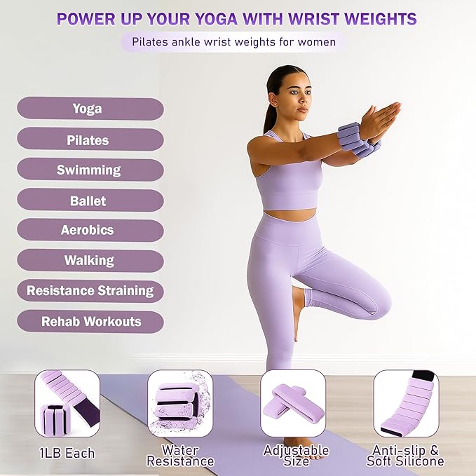 Pilates Starter Kit for Home - Better Pilates Essential Equipment with Adjustable Ankle Wrist Weights, Resistance Bands, Magic Circle Ring, Yoga Ball & Workout Accessories for Women Fitness Toning