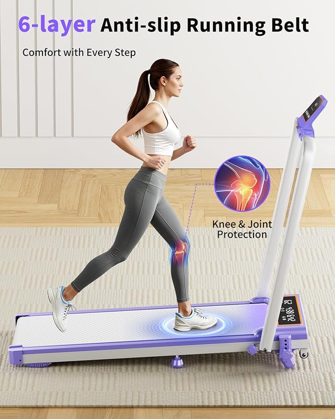 Folding Walking Pad with 15% Incline/RGB Light/Dual Screen Display, 3.5HP Treadmills for Home, Portable Walking Pad Treadmill with Handle Bar and 4 Adjustable Incline, 350lbs Capacity, Smart App