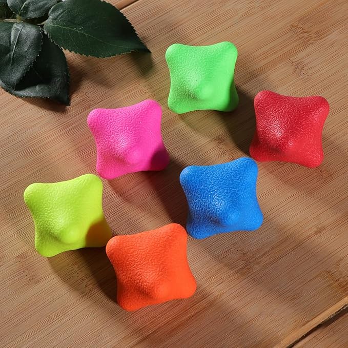 SAFIGLE 6 Pcs Agility Reaction Reflex Balls, Hexagonal Bounce Balls for Hand Eye Coordination, Sports Training for Basketball Soccer Boxing, Indoor Outdoor Fitness Workout