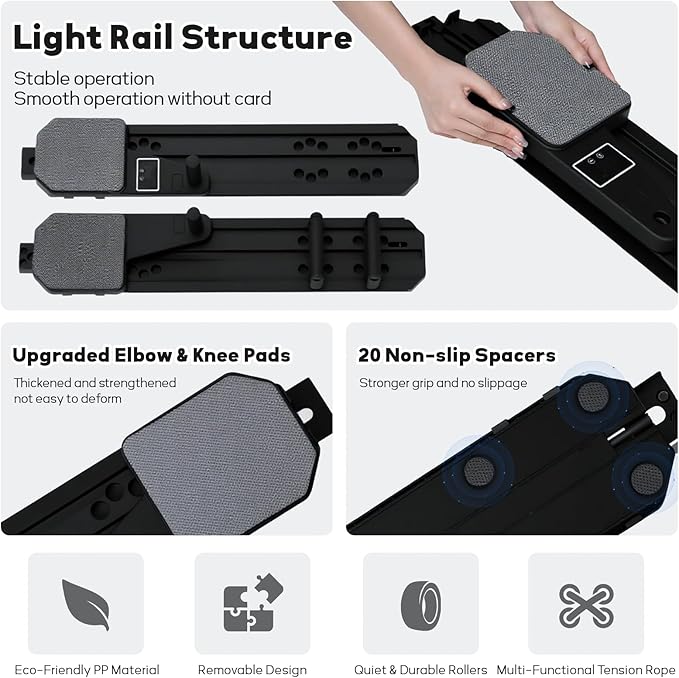 Pilates Board, Portable 7-in-1 Multifunctional Pilates Reformer Equipment with Timer, Anti-Slip and Quiet Design Pilates Reformers for Home Workout, Core Exercise for Women