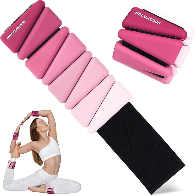 Ankle Weights for Women Wrist Weights Set of 2 (1 lb/2 lb Each) Adjustable Arm Leg Weight for Womens Men Suitable for Walking Swimming Running Pilates Yoga Gym