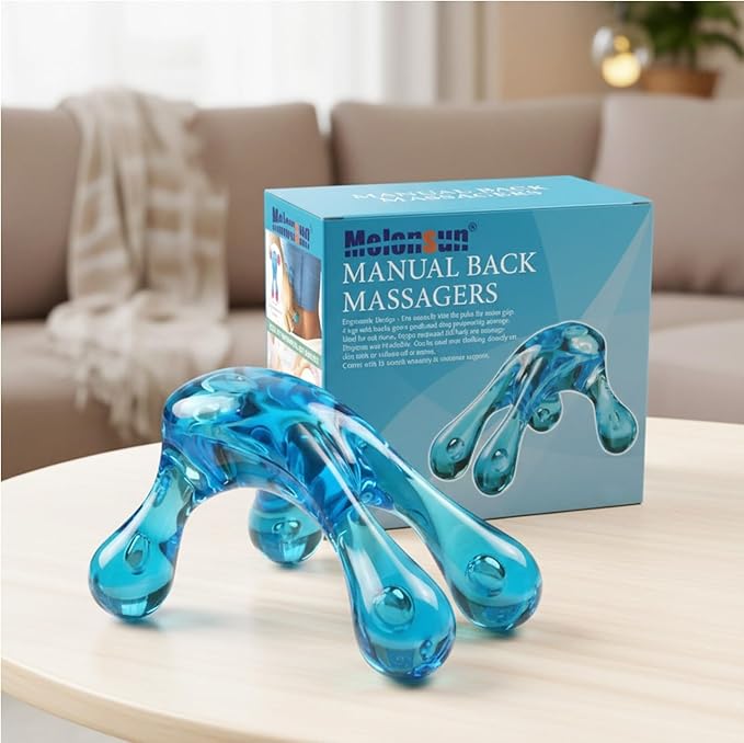 Palm Massage Tool - Easier Grip Four-Point Massage Tool, Handheld Trigger Point Deep Tissue Massage Tool for Neck & Back, Full-Body Massage Knob Tool for Pain Relief