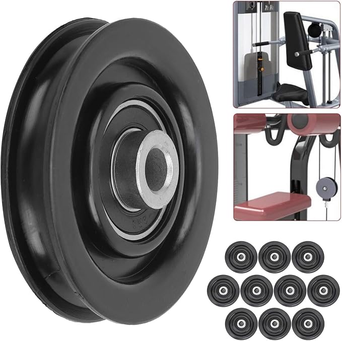 10Pcs Nylon Iron Fitness Bearing Pulley, Home Gym Attachments, Universal Strength Training Accessory with Smooth Movement, Durable Nylon Pulley for Exercise Equipment and Garage Do