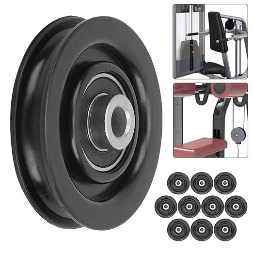 10PCS Fitness Bearing Pulleys – Nylon & Iron Home Gym Attachments for Exercise Strength Training Equipment (75mm)
