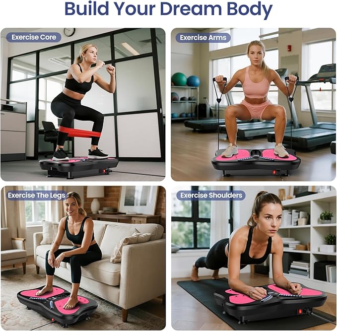 Vibration Plate Exercise Machine for Lymphatic Drainage, Vibration Machine for Full-Body Weight Loss Shaping, Vibrate Fitness Platform 400 Lbs & 200 Adjustable Speeds for Women Men Home