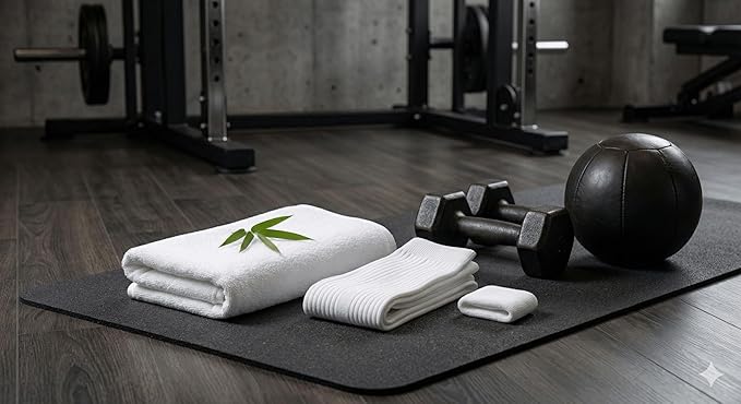 Personalized Women's Fitness Starter Pack, White Rayon Bamboo Towel with Breathable Socks and Stretch Wristband, Soft Workout and Yoga Set
