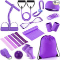 17 Pcs Home Pilates Kit with Resistance Bands 6 Tube Pedal Puller Resistance Band Set for Women Weight Loss Leg Training Workout Equipment Gym Exercise Equipment Beginners Yoga