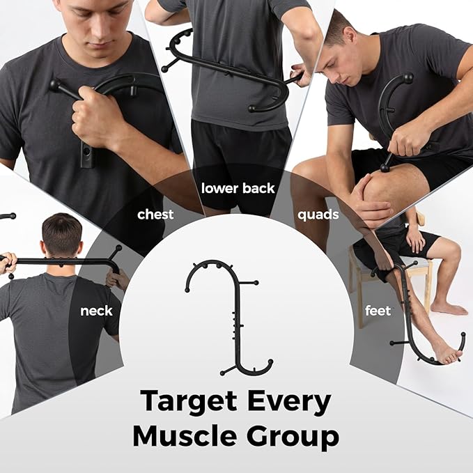 2-in-1 Detachable Trigger Point Massage Tool, Quick-Disassembly Design Massage Hook for Back, Neck & Shoulder Pain Relief, Pressure Point Massage Tool for Muscle Recovery (Convertible Hook)