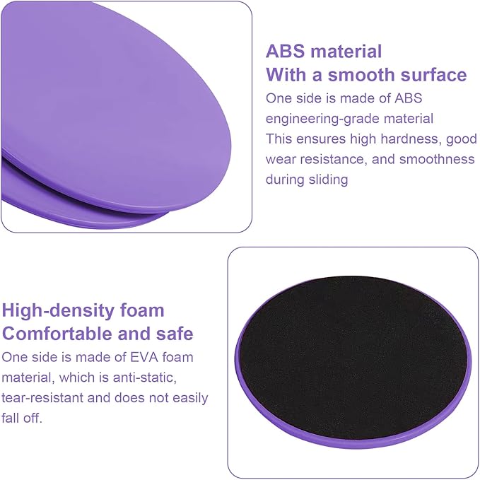 17.5cm/6.89In Round Core Sliders for Working Out,Set of 4 Exercise Core Pilates Sliders,Floor Foot Slider for Exercise 2 Color