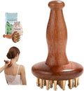 29teeth Copper Head Massage Comb for Body and Scalp Meridian Point Massager Brush for Body and Scalp Relief Body Massage Brush for Cellulite Remover Chinese SPA Gua Sha Tool Wooden Handle 按摩梳, 经络刷