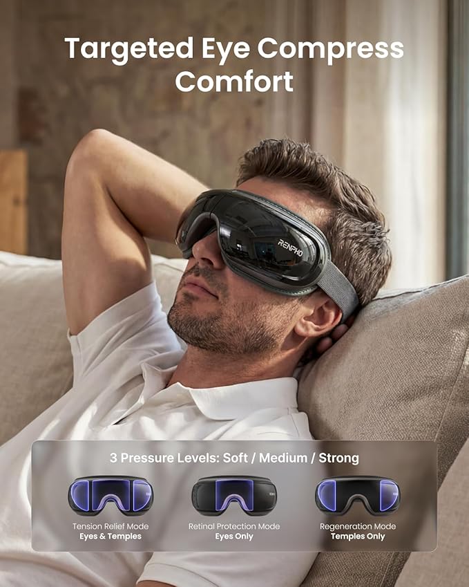 RENPHO Eyeris 3 Eye Massager with Heat and Cooling Voice Control, FSA Eligible HSA, Mothers Day Birthday Gifts for Women Men Him Her, Migraine Relief Eye Mask for Migraines, Eye Care Reduce Dry Eyes