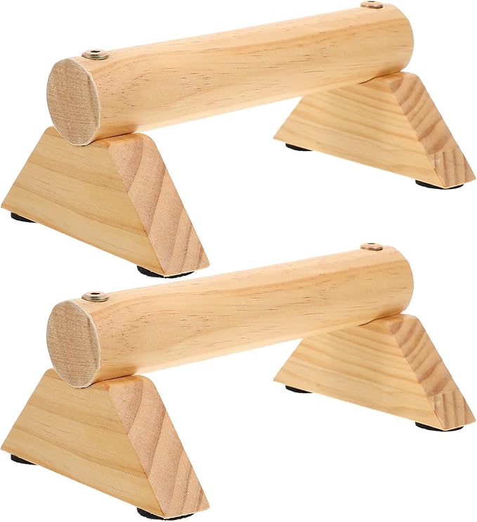 PRETYZOOM Push-up Bars with Non-slip Pads, Pine Wood Pushup Stands 21x13x8.7cm, Household Workout Equipment for Arm and Chest Strength Training