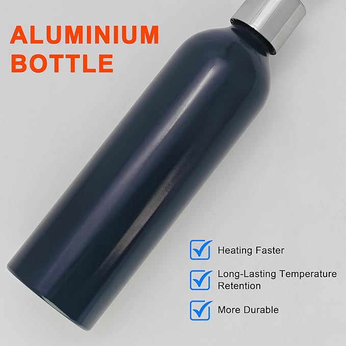 Elitzia ETOH01 ETOH02 Massage Oil Warmer Use Metal Pump Bottle Dispenser 1 Pack 8.45oz/250ml Portable Cylinder Massage Oil Gel Lotion Pump Durable Refillable Containers (Aluminum Oxide Bottle)
