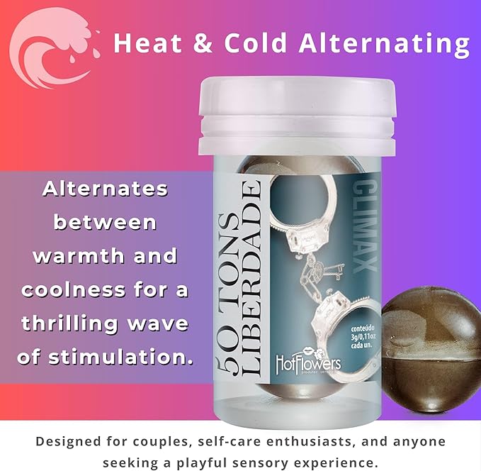 Hot Ball Passion Kit – 4 Massage Oil Balls: Desire, Passion, Climax & Chinesa Sphere – Cooling, Warming & Pulsing Sensations – 2 Capsules Each – Skin-Friendly Massage Gel