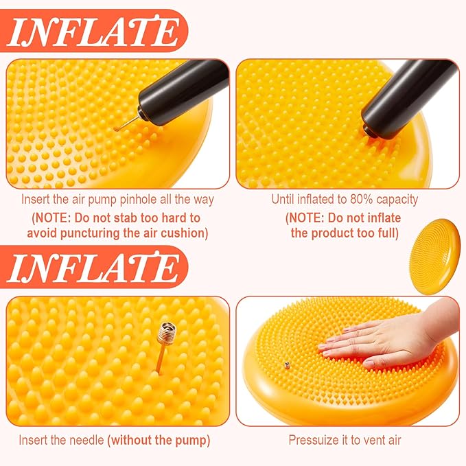 Libima 4 Pcs Wiggle Seat for Sensory Kids Inflated Wobble Cushion Sensory Seat Cloud Design Flexible Seating for Classroom Elementary Balance Disc for Kids Adult Pet Training