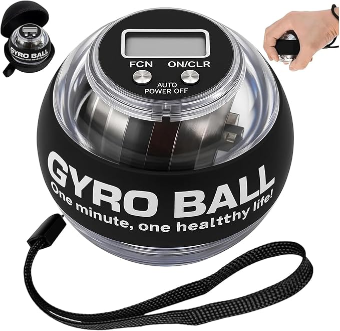 Wrist Ball Hand Exerciser, Wrist Ball Exerciser with LCD Counter, Metal Gyro Ball Torque Ball for Grip Strength, Silicone Handle, Wrist & Forearm Trainer for Home/Office, 2026 New Model