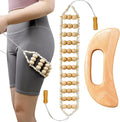 Wood Therapy Massage Tools，Handmade Wood Back Massage Roller Rope Tool,Maderoterapia Kit Body Sculpting Tools for Relax Muscles